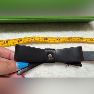 NEW Kate Spade Women’s Synthetic Leather Black Waist Narrow Bow Belt Size S/M